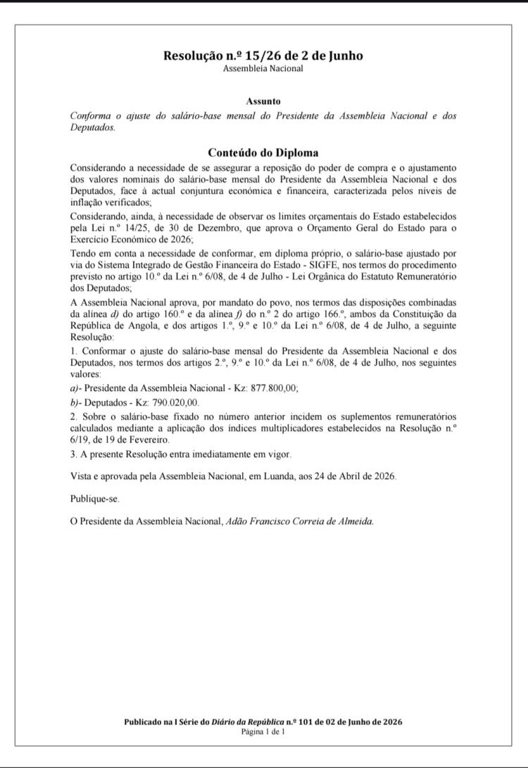 Parlamento aprova aumento salarial para deputados e presidente para repor poder de compra Parlamento aprova aumento salarial para deputados e presidente para repor poder de compra